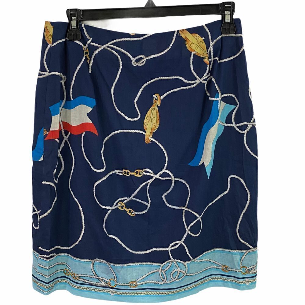 Charter Club Nautical Printed Sailor Wrap Skirt Size 6